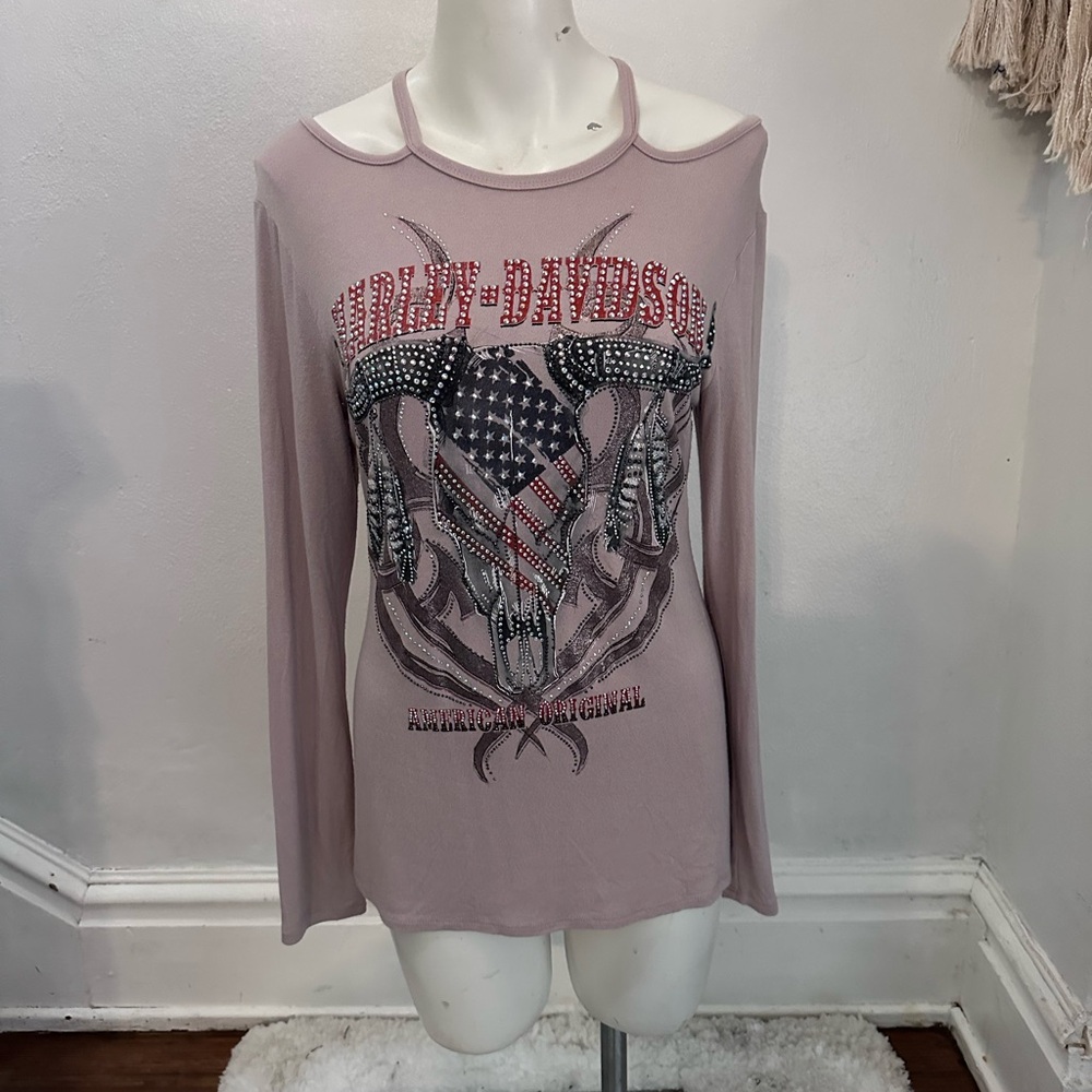 Harley-Davidson Pink Graphic Long Sleeve Hoodie